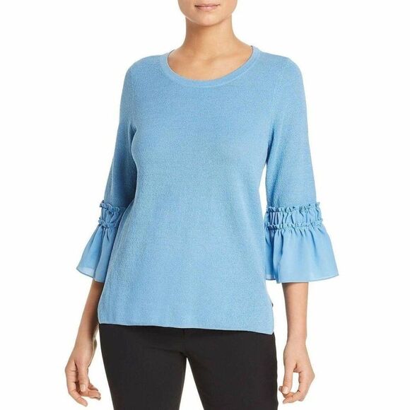 Size XS Le Gali Dawn Bell-Sleeve Mixed Media Sweater - Picture 1 of 2